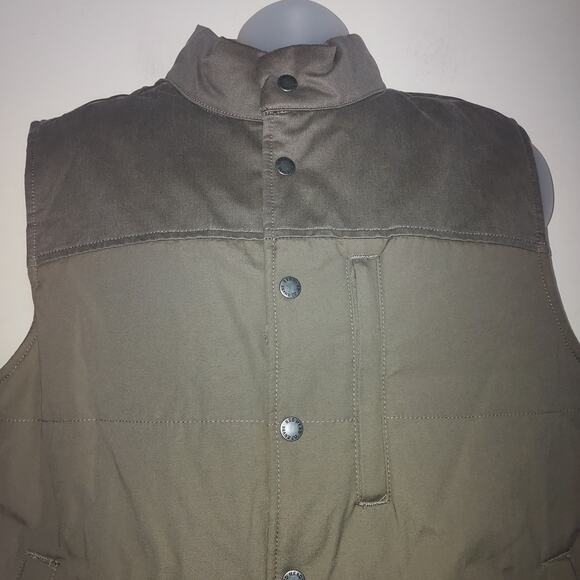 RedHead Brand Men's Vest Large Cotton Quilted Outdoors Buttons Casual Brown - Picture 3 of 8